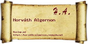 Horváth Algernon névjegykártya